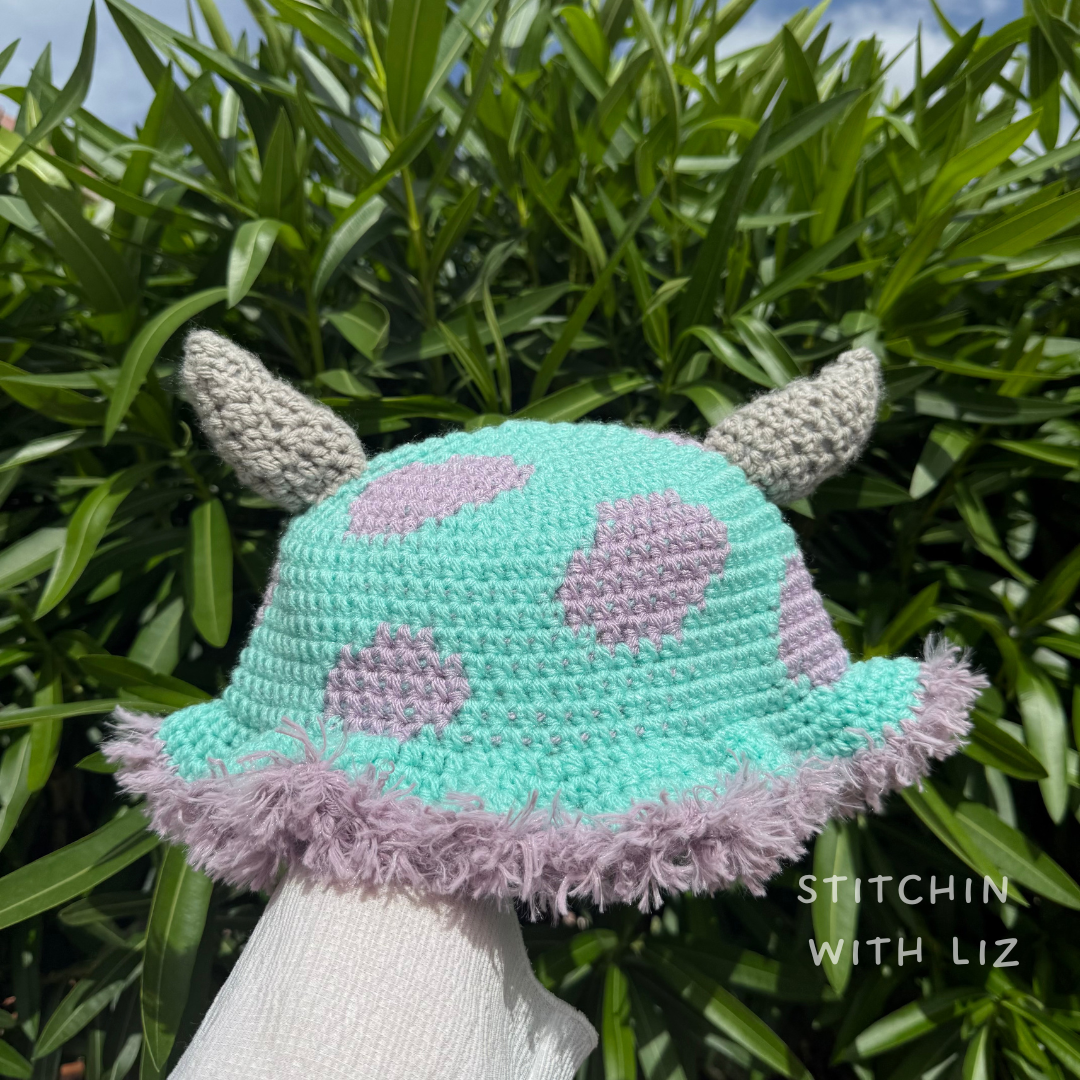 Teal and Purple Monster Bucket Hat