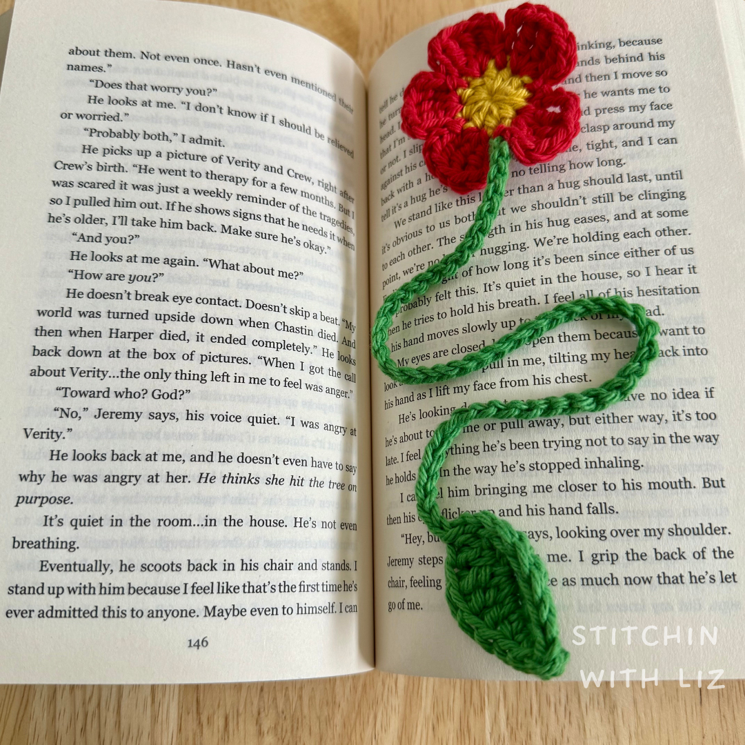 Red Flower Bookmark