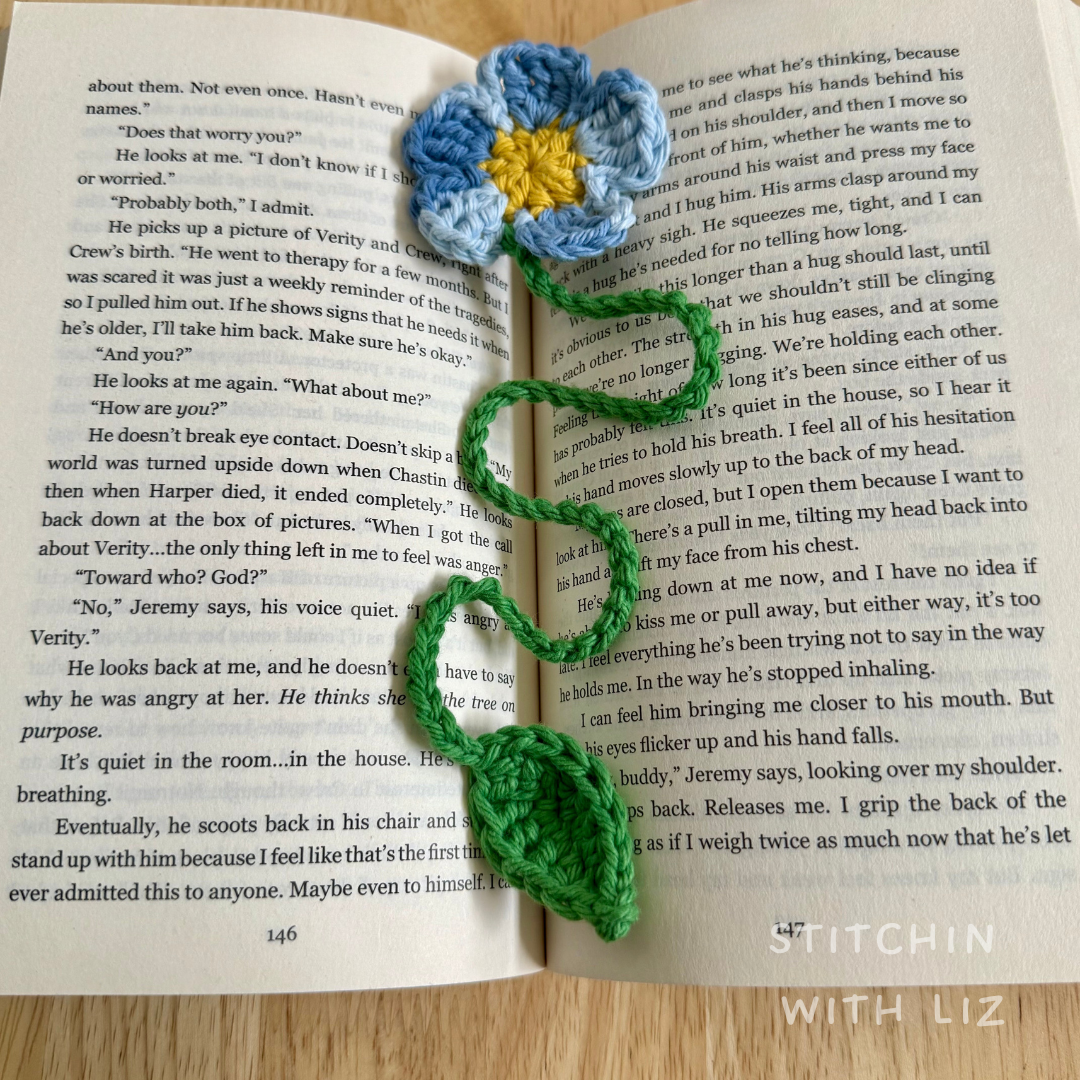 Multi Blue Flower Bookmark