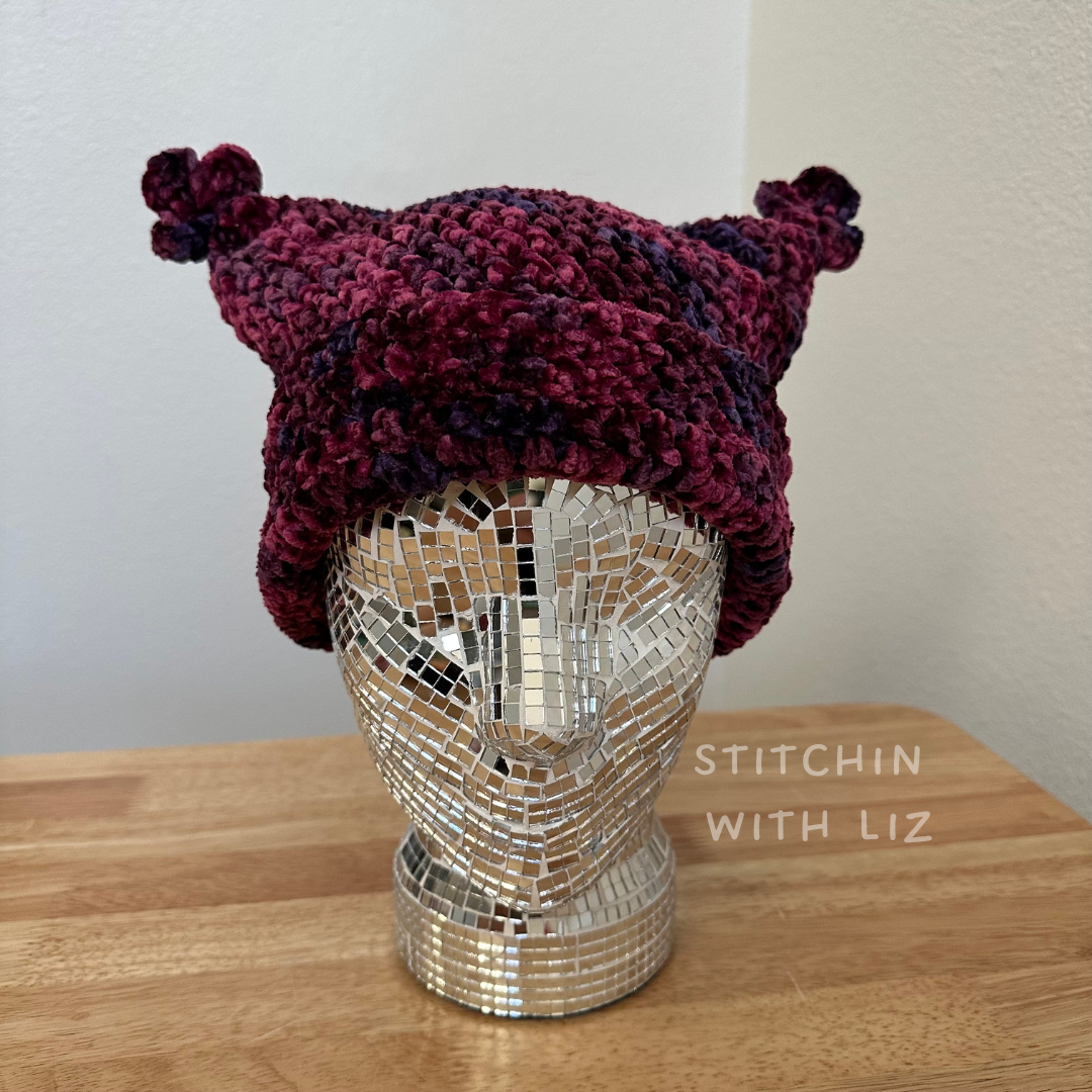 Burgundy Velvet Beanie