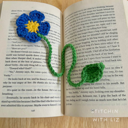 Royal Blue Flower Bookmark
