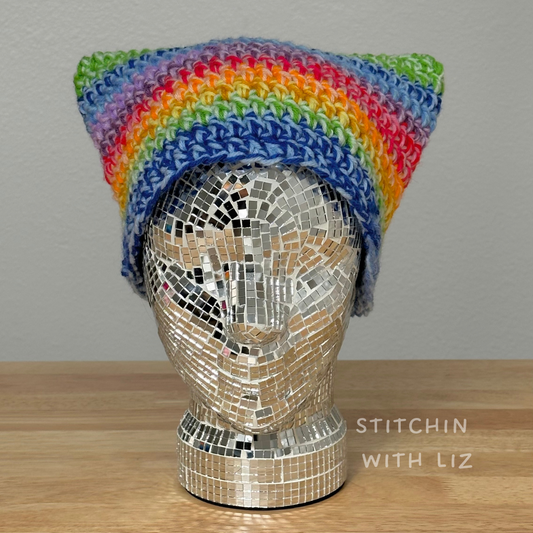 Scrappy Rainbow Cat Beanie