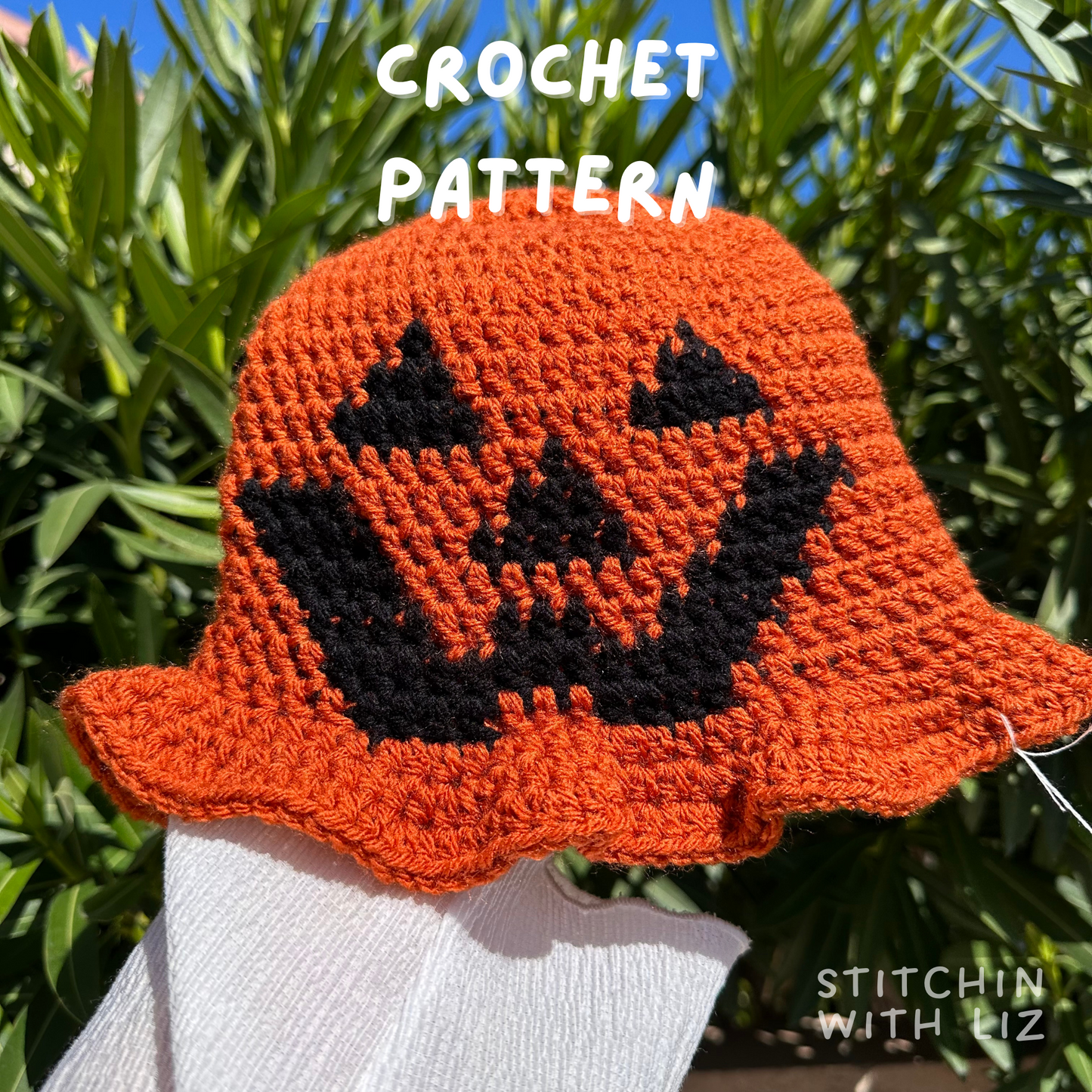 Jack-o-Lantern Bucket Hat PDF Pattern