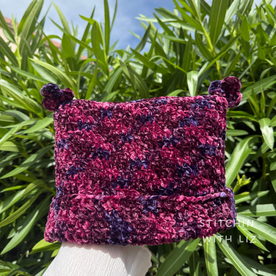 Burgundy Velvet Beanie