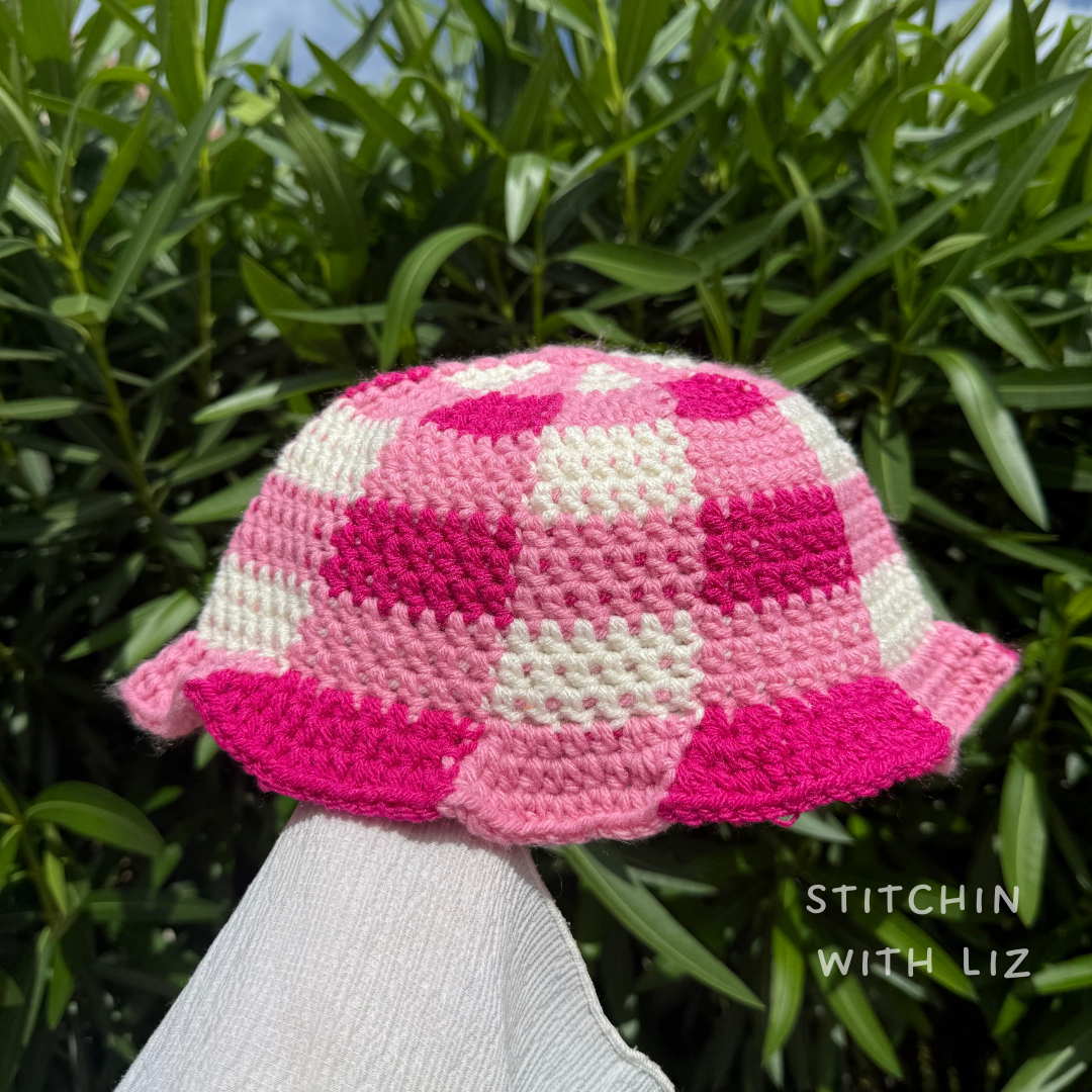 Pink Gingham Bucket Hat