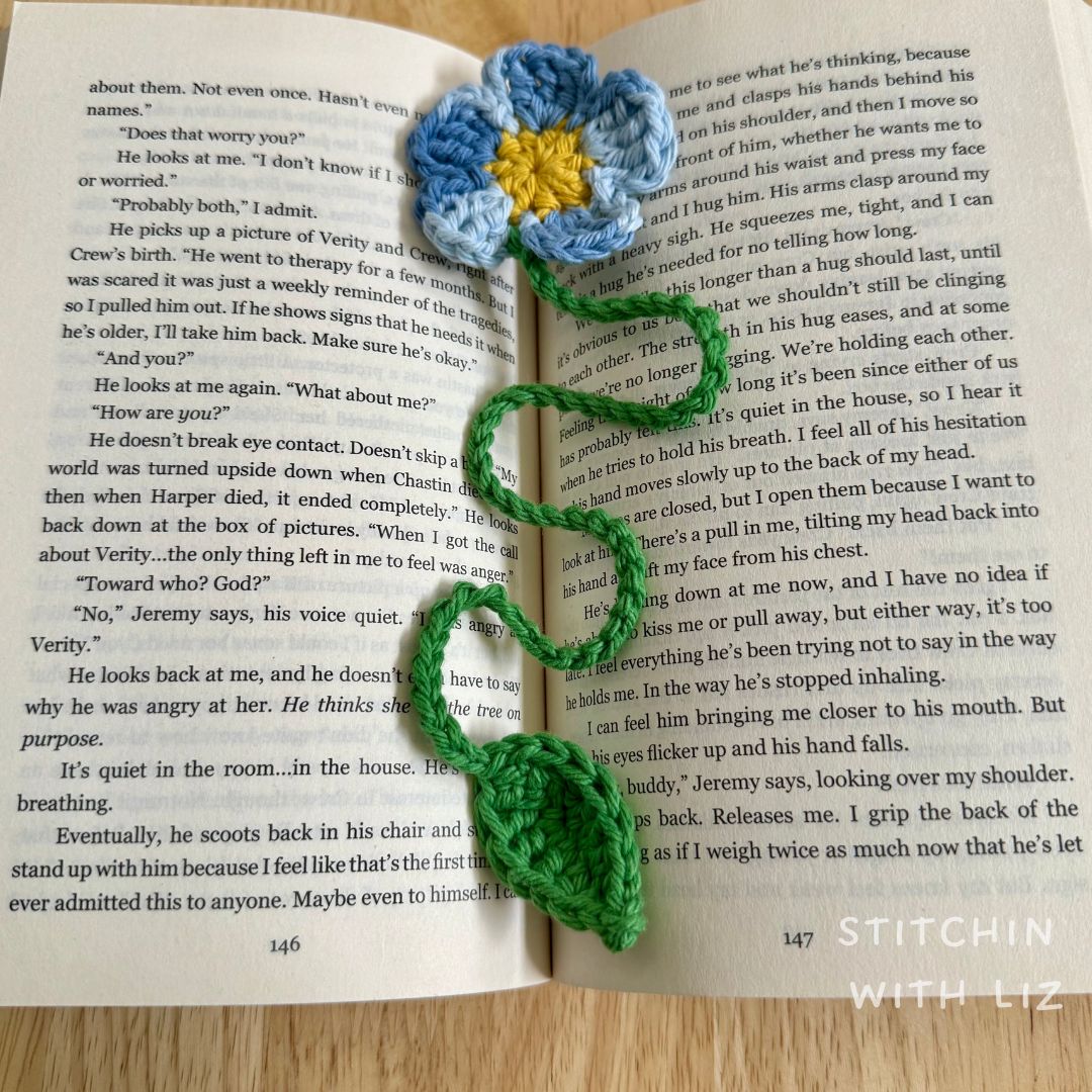 Blue Mix Flower Bookmark