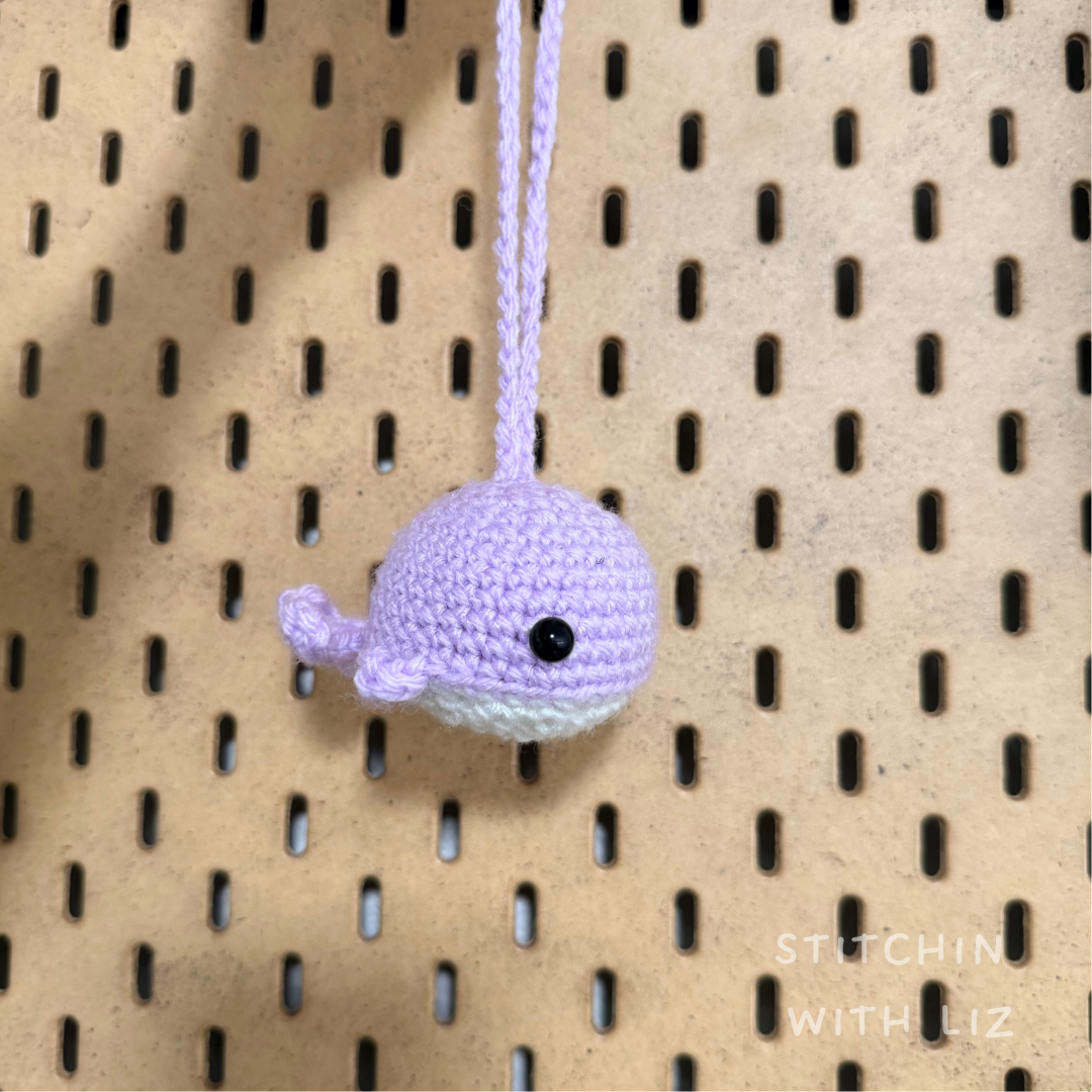 Lilac Whale Car Charm