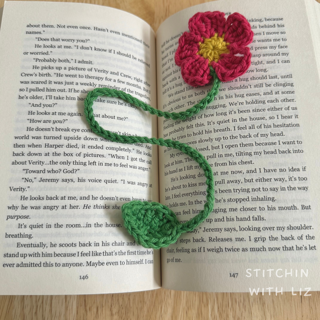 Hot Pink Flower Bookmark
