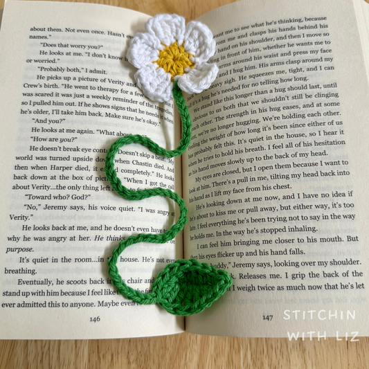 White Flower Bookmark