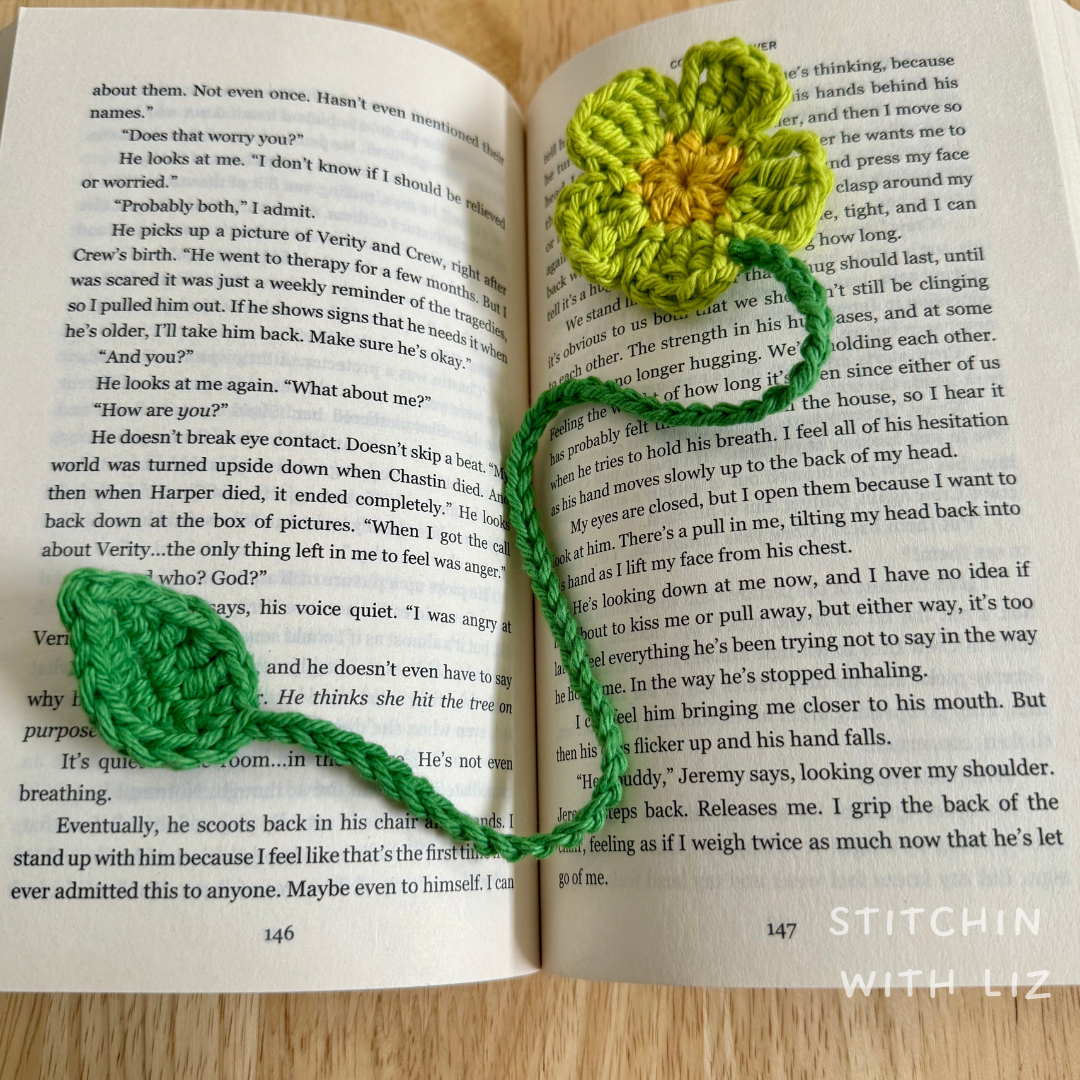 Lime Green Flower Bookmark