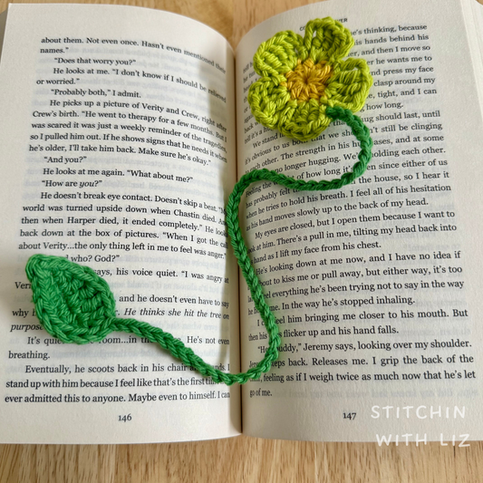 Lime Green Flower Bookmark