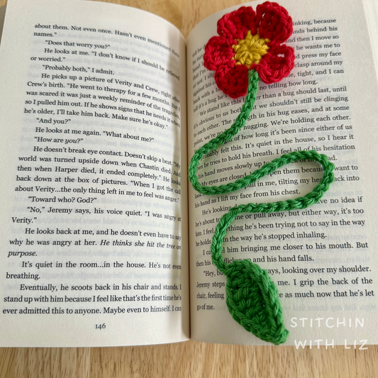 Red Flower Bookmark