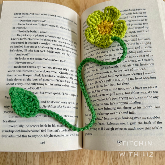 Lime Green Flower Bookmark