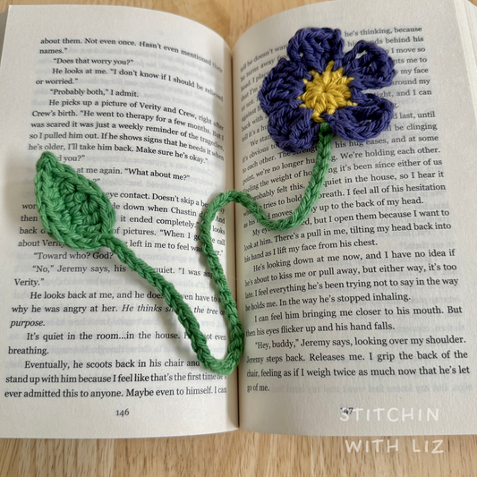 Indigo Flower Bookmark
