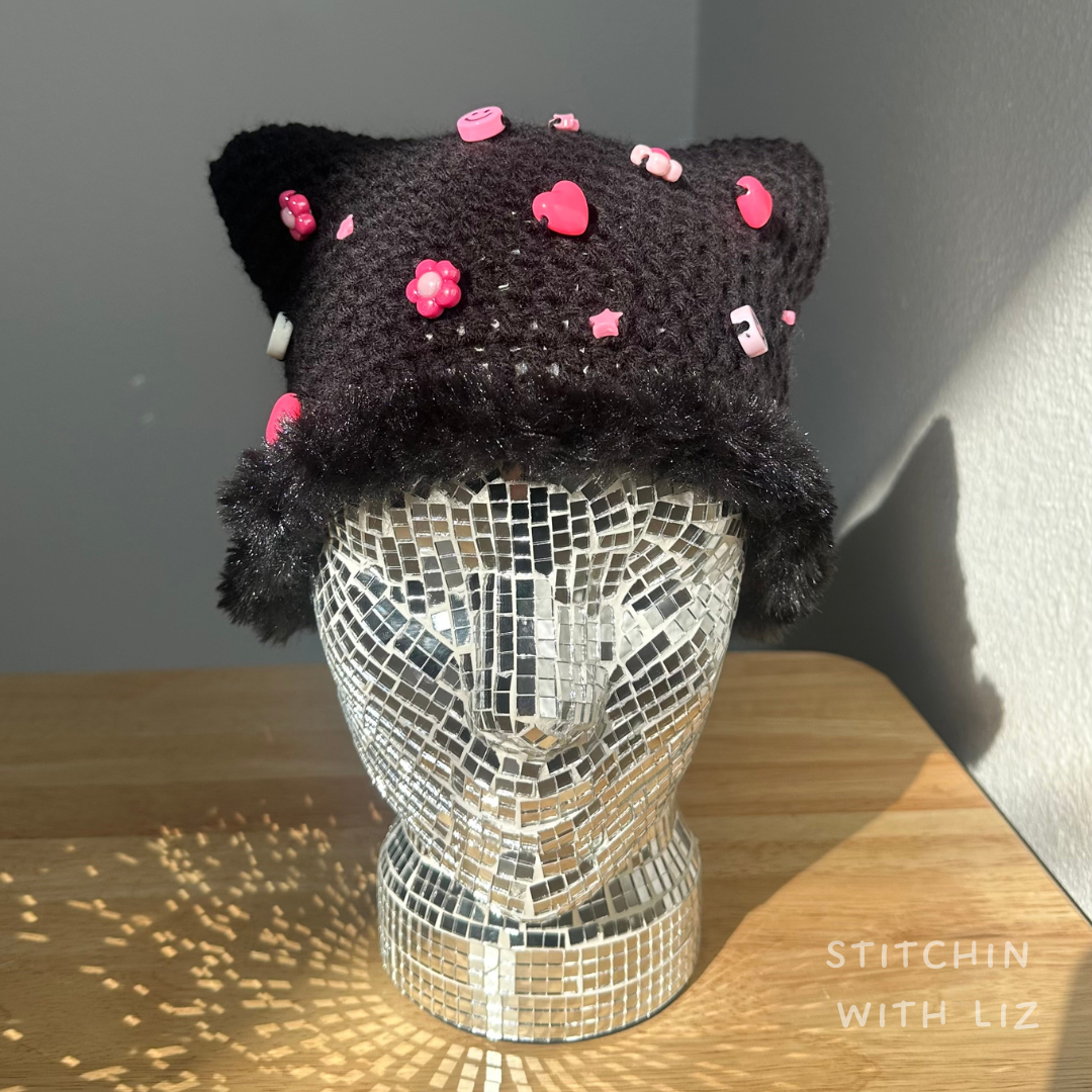 Beaded Cat Beanie