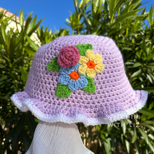 Floral Lilac Bucket Hat