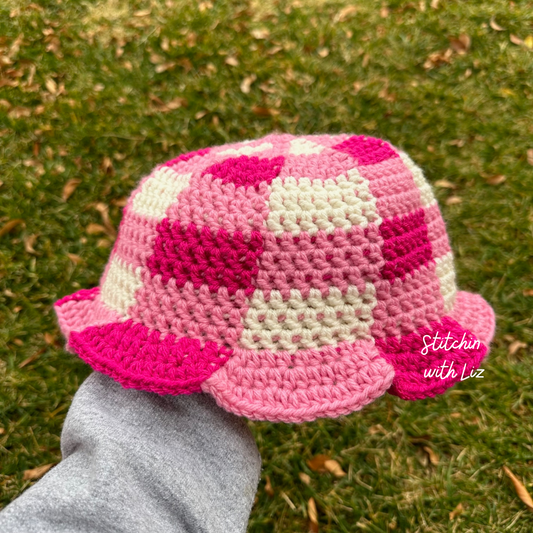 Pink Gingham Bucket Hat