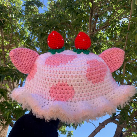 Strawberry Cow Bucket Hat